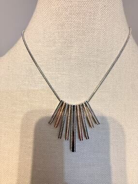 Vintage NOS The Limited Rhinestone Fan Necklace 16”